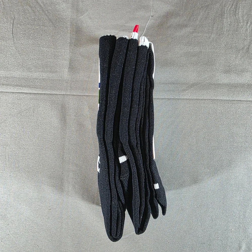 Champion Soccer Socks 2 Pair Over The Calf Black Lightweight Moisture Wicking L
